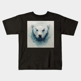 Majestic Polar Bear face in the Artic Cold. Kids T-Shirt